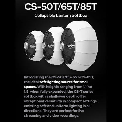 Godox CS-50T 50cm/19.6in Quick Release Lantern Softbox Professional Foldable Softbox with Standard Bowen Mount for Photography Studio Photography (50cm/19.6in Softbox)