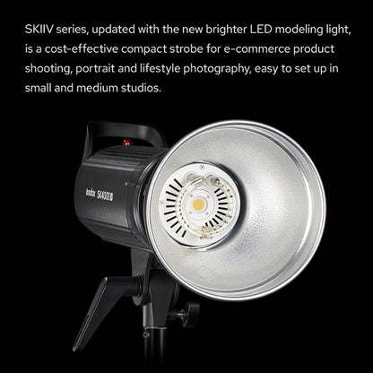 Godox SK400IIV 400Ws Strobe Studio Flash GN65 5700K 2.4G with LED Modeling Lamp Bowens Mount Monolight Strobe Light for Studio, Portrait, Commerce Photography, etc (SK400II Upgraded Version)