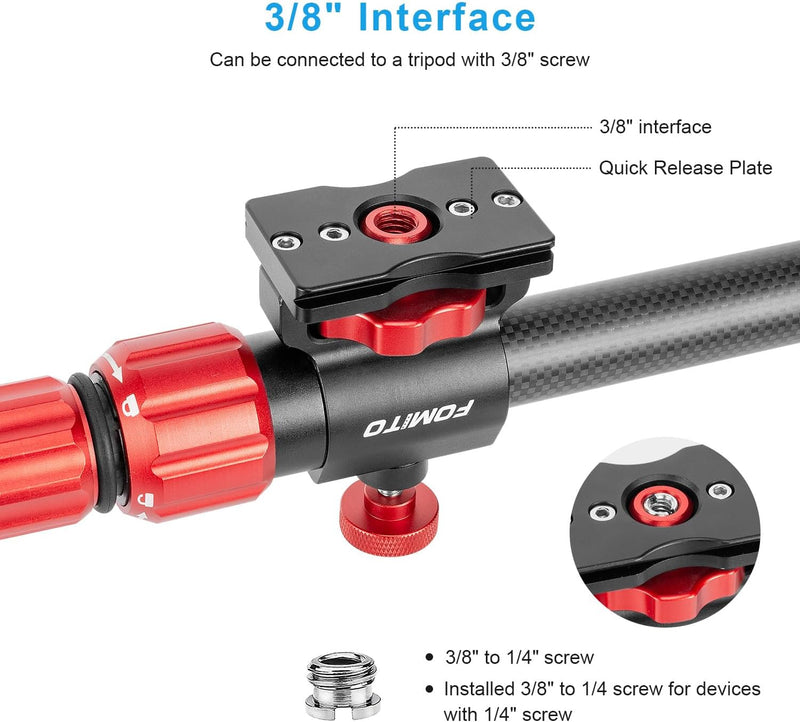 FOMITO Camera Mounts & Clamps - Versatile Tripod Boom & Cross Arm with Length 26cm-80cm - Ideal for Overhead and Horizontal Shoting