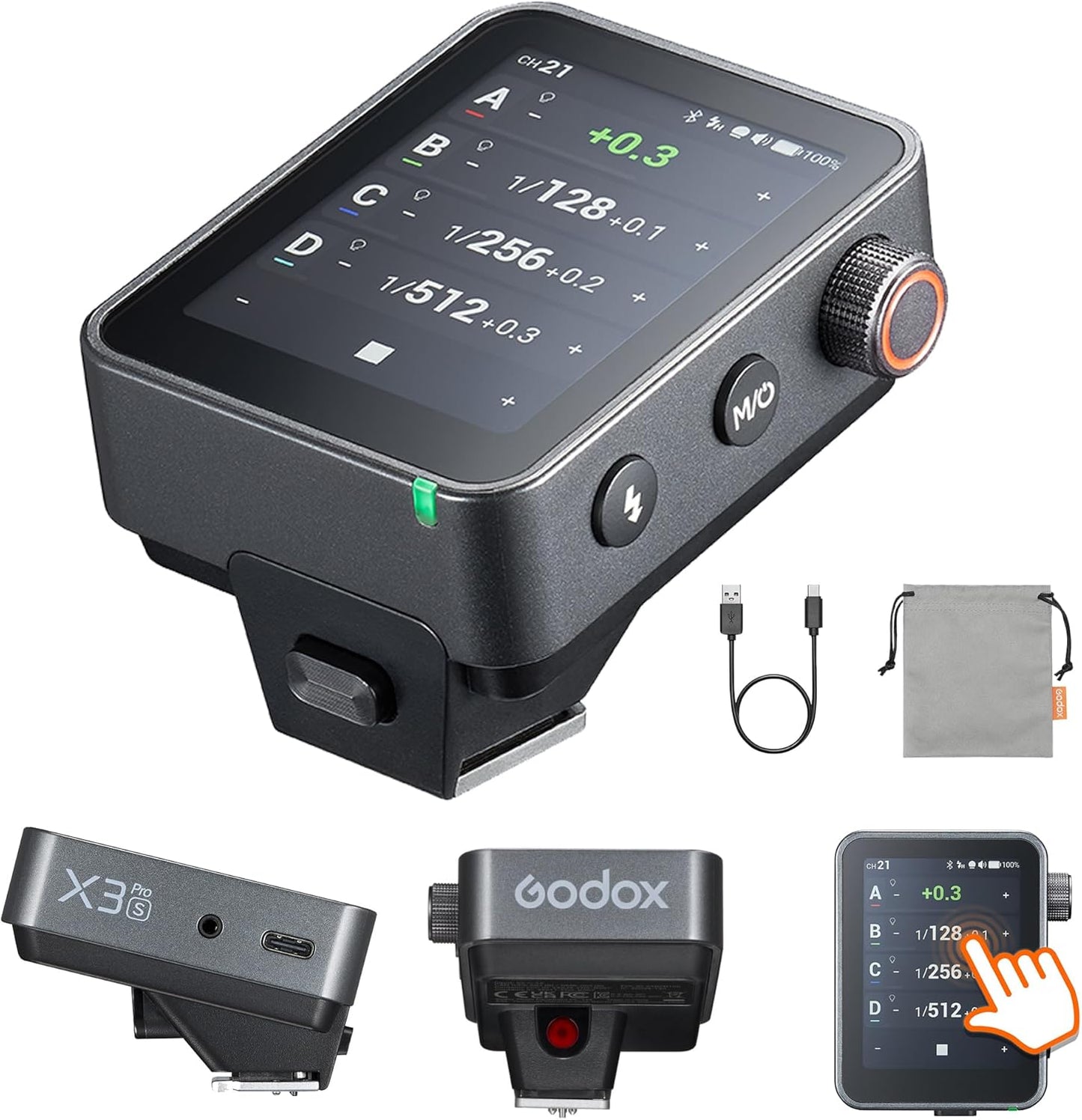Godox X3 Pro N X3 PRO-N TTL Wireless Flash Trigger for Nikon Camera, 2.4GHz LCD Touchscreen Flash Transmitter, Built-in Lithium Battery, Bluetooth Integration & APP Control, X3 N Updated Version