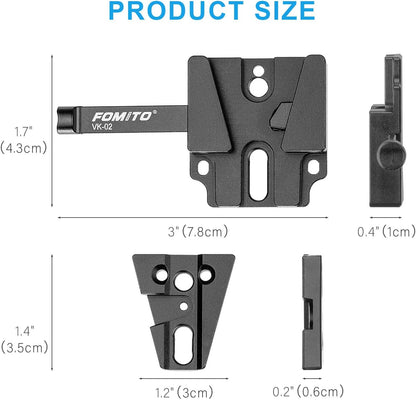 Fomito-VK-02 V Mount Battery Plate V Mount Adapter VK-02 V-Mount V-Lock Base Station Quick Release Plate-F0025/F0026/F0027/F0028