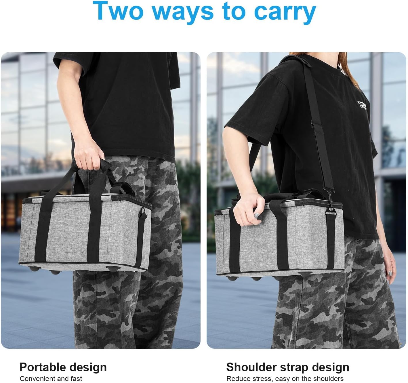 FOMITO-AB-20B Foldable Camera Bag for DSLR/Gimbal/Drone 35x21x20cm Shockproof Case Foam Compartments & Carry Handle-F0188