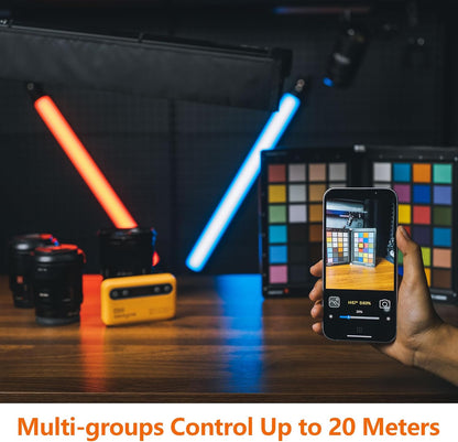 VILTROX 58cm 20W RGB Light Stick,1920LM 2500K~8500K TLCI≥97 LED Photographye Tube Light, Phone Control RGB Photo Lamp for YouTube, TikTok, Game Streaming, Party Bar (K60)