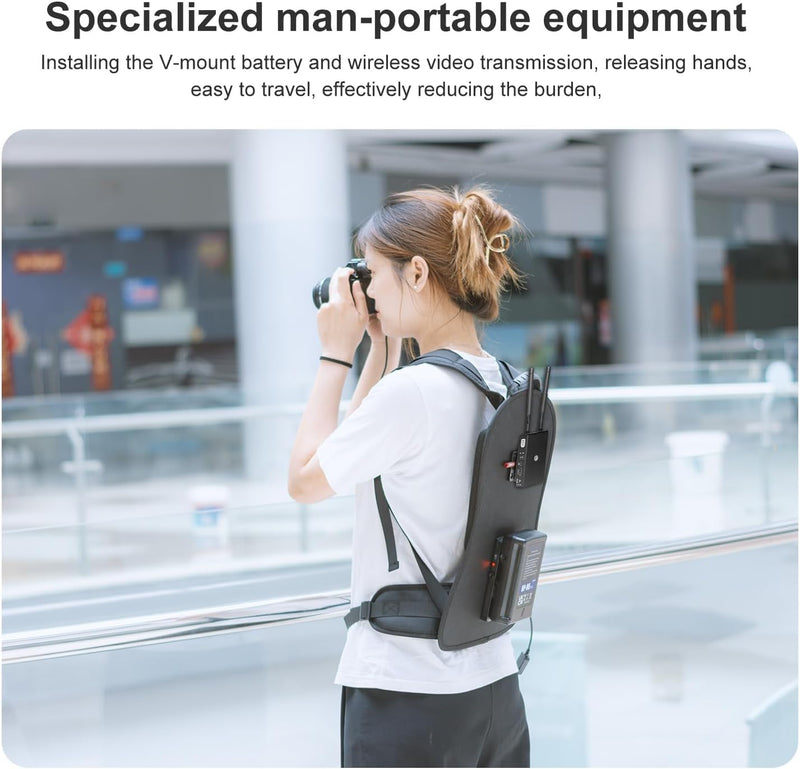 FOMITO Camera Harness Vest with V-mount Plate Power Supply System for BP Battery Wireless Video Transmission Photography