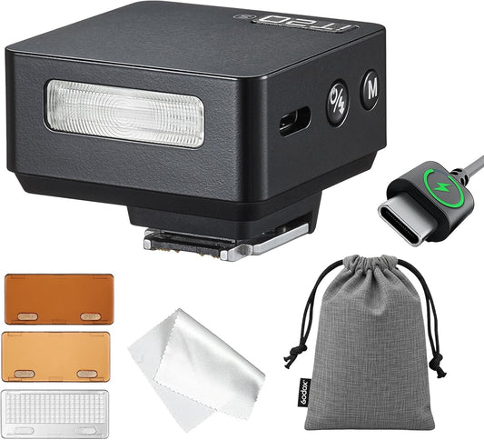 Godox IT20 S IT20S Flash for Sony,GODOX iT20S IT20 S Mini Camera Flash, TTL/Manual Modes,7.4V 300mAh Battery,1.5s Recycle,with ±⅓ Increment,Hot Shoe Triggering,Includes Spreader/Color Filter (Black)