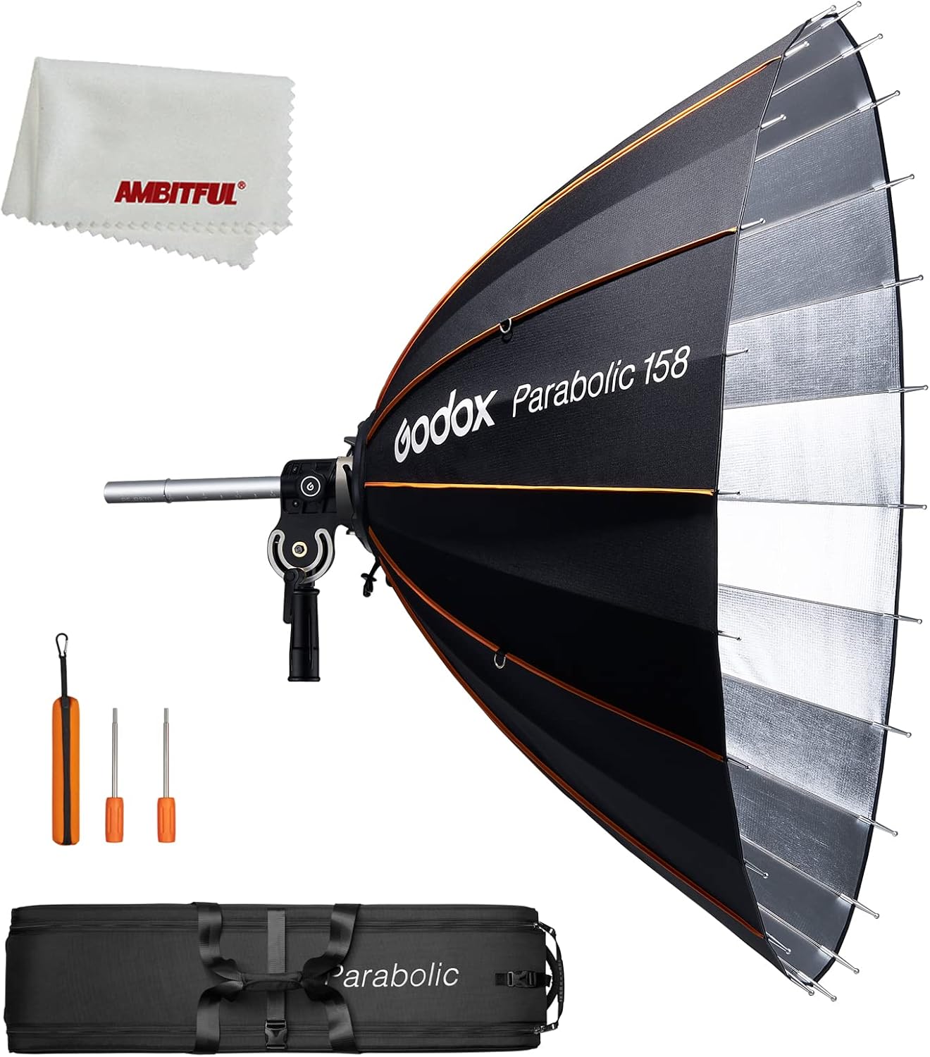 Godox Parabolic Light Focusing System P68 Kit Parabolic Softbox, Quick-Setup Bowens Mount for Godox SL-60W SL150WII VL150 VL300 UL150 UL60 SZ150R SZ200BI and Bowens Mount Falsh (P68 Kit)