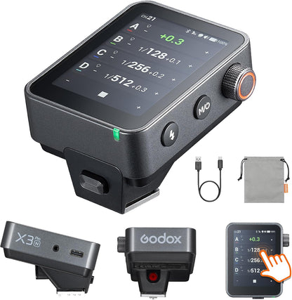 Godox X3 Pro N X3 PRO-N TTL Wireless Flash Trigger for Nikon Camera, 2.4GHz LCD Touchscreen Flash Transmitter, Built-in Lithium Battery, Bluetooth Integration & APP Control, X3 N Updated Version