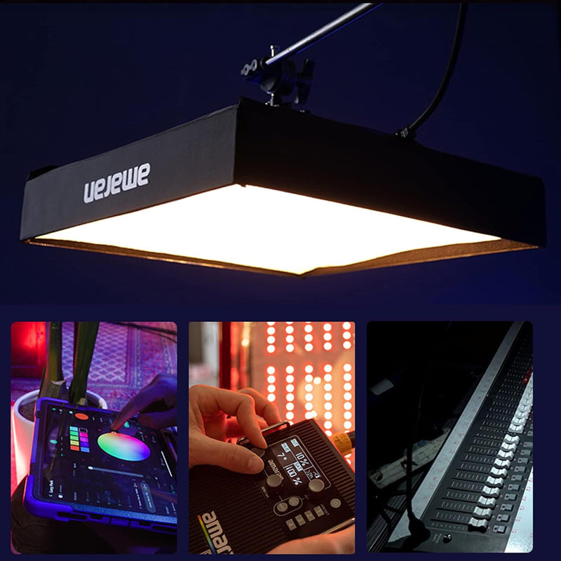 Aputure Amaran F21C RGBWW Flexible Led Video Light 2500K~7500K,100W,15 Lighting FX with Honeycomb Grid Soft Box,Support App Control