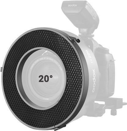 Godox R200-HC20 20° Honeycomb Grid for Godox R200 Ring Flash Head, Photography Lighting Accessory for Creative Shooting, Art, Advertising, Product Shooting