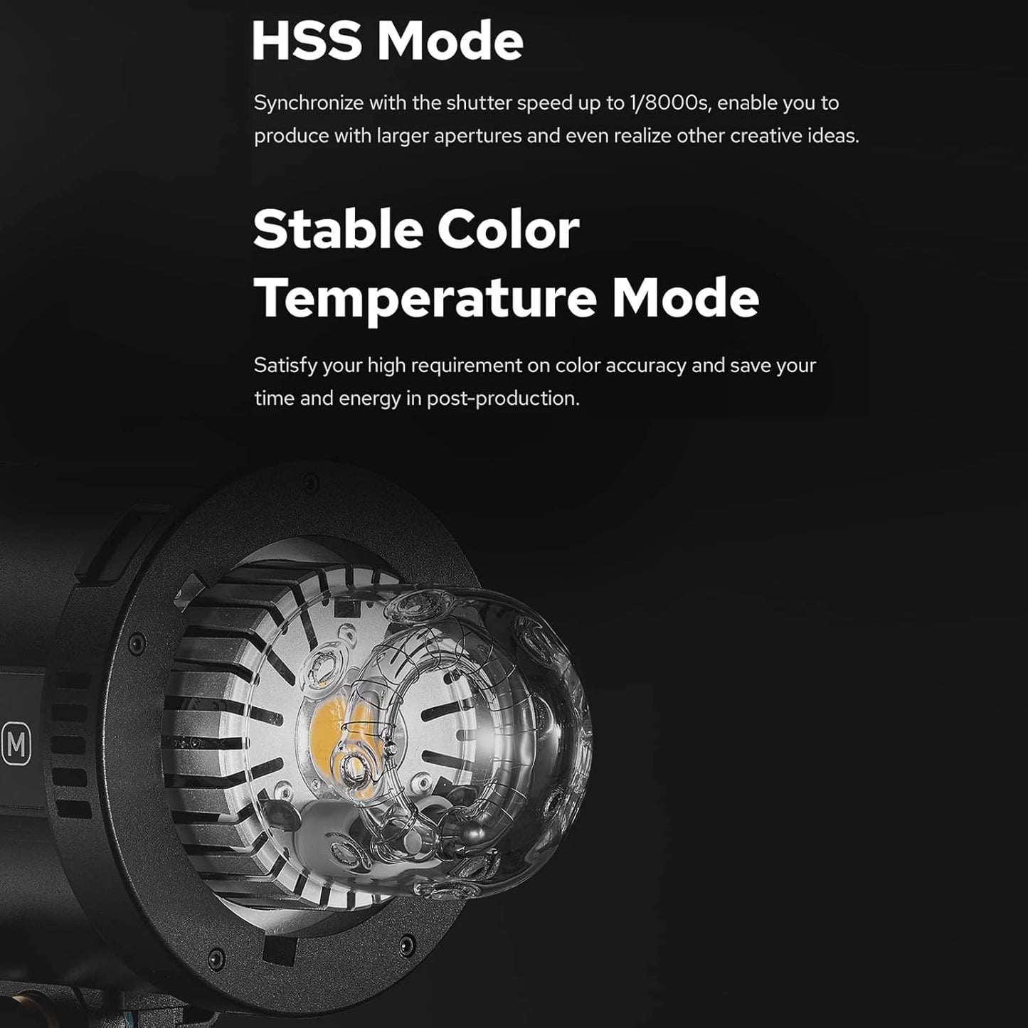 GODOX QT400IIIM 400W High Speed Studio Flash Light GN65 1/8000s HSS 0.01-0.9S Quick Recycling Time Built-in 2.4G Wireless X System with 40W Modeling Light Bowens Mount for Wedding Portrait Photography