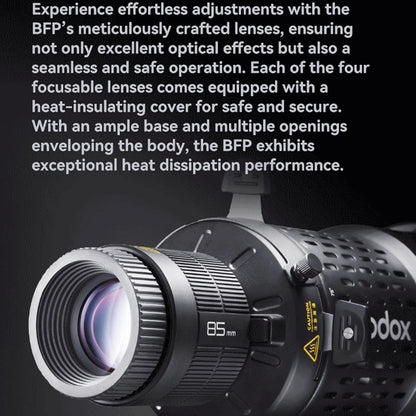 Godox BFP Flash Projection Attachment for Bowens Mount Flash Speedlight, 360° Rotatable, EF Lens Mount, Speedlight Attachment for Godox AD600 Pro, AD1200 Pro, SK400, SK400II, MS300, MS300V, QT Series