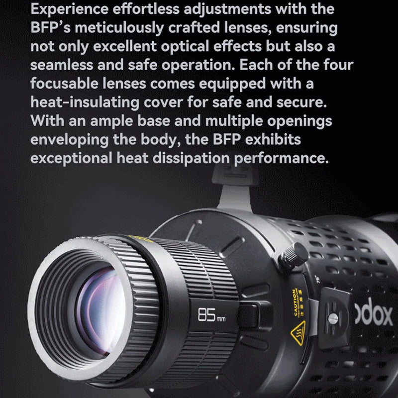 Godox BFP Flash Projection Attachment for Bowens Mount Flash Speedlight, 360° Rotatable, EF Lens Mount, Speedlight Attachment for Godox AD600 Pro, AD1200 Pro, SK400, SK400II, MS300, MS300V, QT Series