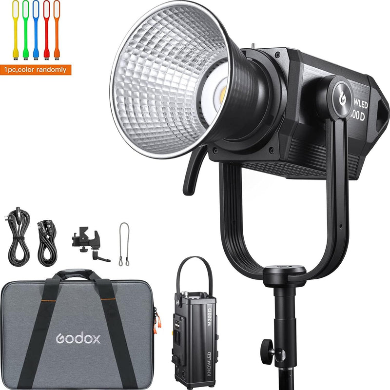 Godox Knowled M300D 330W 5600K Daylight LED Light, with FX effects, remote control and portable case for video production, photography lighting, studio shooting, indie filmmaking YouTube livestreaming