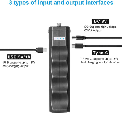 Fomito VB-38W Charging Grip Battery Grip, 6000mAh High-Capacity Lithium Battery, Support DC1 USB/Type-C Output Interface, Multiple Input and Output Protection Mechanisms