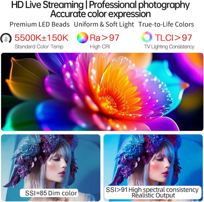 JL-160 160W COB Led Video Light, 5500K±150K Daylight Bowens Mount,Ra>97 SSI>91, 9 Lighting Effects,Continuous Output Lighting for Studio/Photography/Video Recording with APP Control