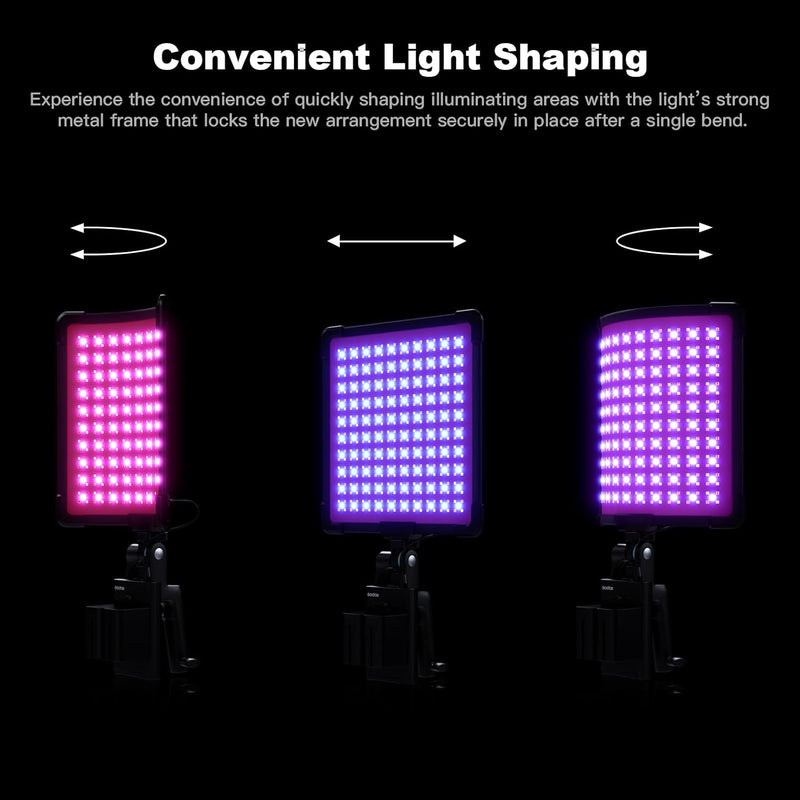 Godox FH50R Ultra-Thin Flexible LED Soft Light Panel, 2500~10000K CRI97+, APP Control, Handheld RGB Video light with AD-E2 Flash Holder Metal Bracket, Carry Bag for YouTube Studio Photography Shooting