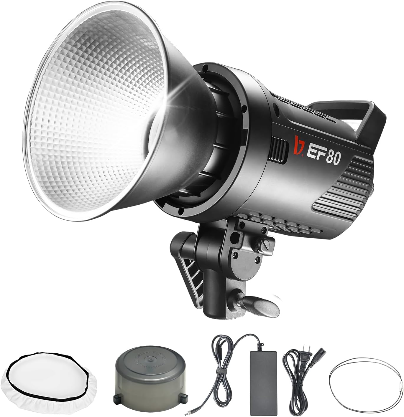 JINBEI EF-80BI 80W COB Bi-Color LED Video Light, Bi-Color 2700K-6500K Continuous Light Bowens Mount Handheld Spotlight, CRI97+/TLCI98+, 9 Lighting Effects, Bluetooth APP Control
