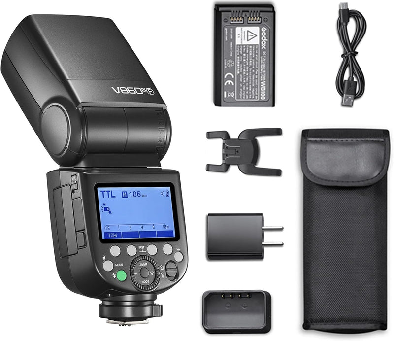 Godox V860III-O Flash for Olympus Camera Flash Speedlite 7.2V/2600mAh Lithium Battery, GN60 2.4G Wireless HSS 1/8000 1.5s Recycle Time 10 Levels LED Modeling Light for Olympus/Panasonic Cameras