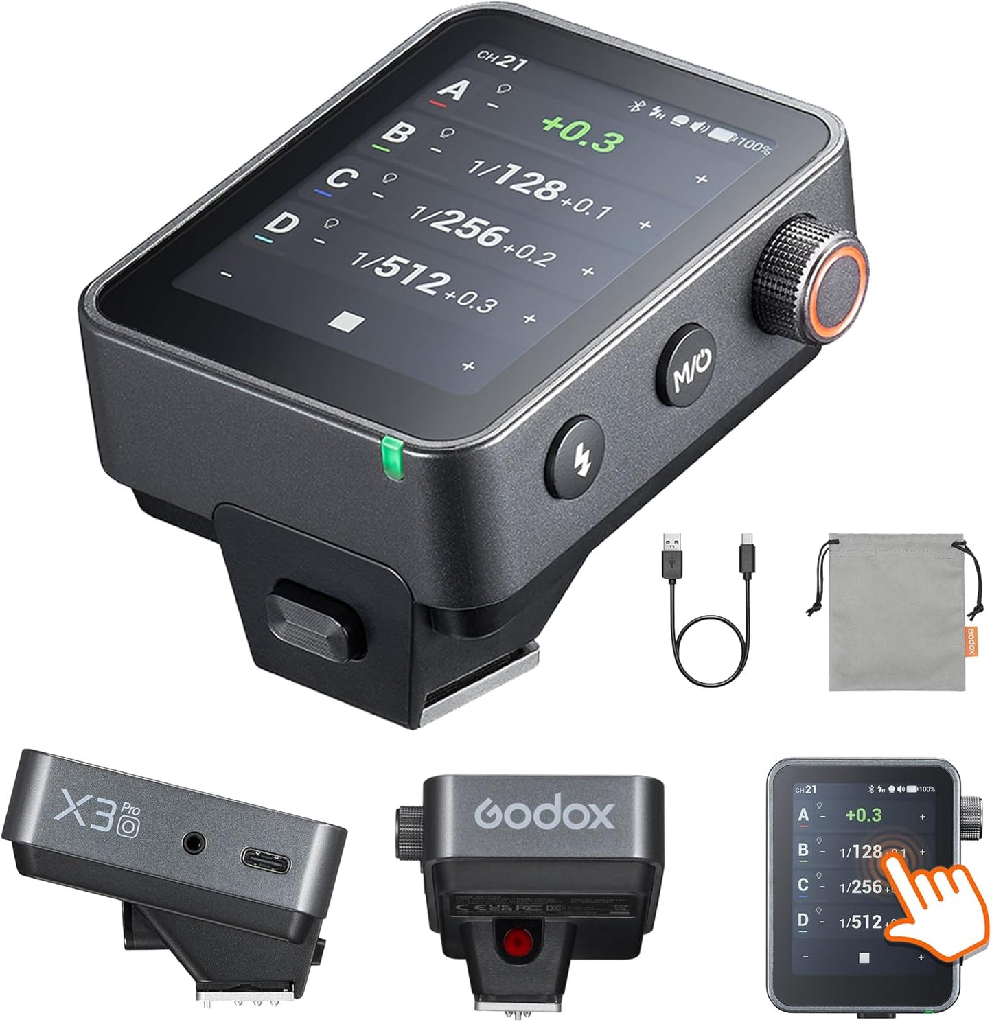 Godox X3 Pro N X3 PRO-N TTL Wireless Flash Trigger for Nikon Camera, 2.4GHz LCD Touchscreen Flash Transmitter, Built-in Lithium Battery, Bluetooth Integration & APP Control, X3 N Updated Version