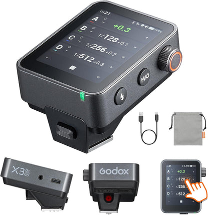 Godox X3 Pro N X3 PRO-N TTL Wireless Flash Trigger for Nikon Camera, 2.4GHz LCD Touchscreen Flash Transmitter, Built-in Lithium Battery, Bluetooth Integration & APP Control, X3 N Updated Version