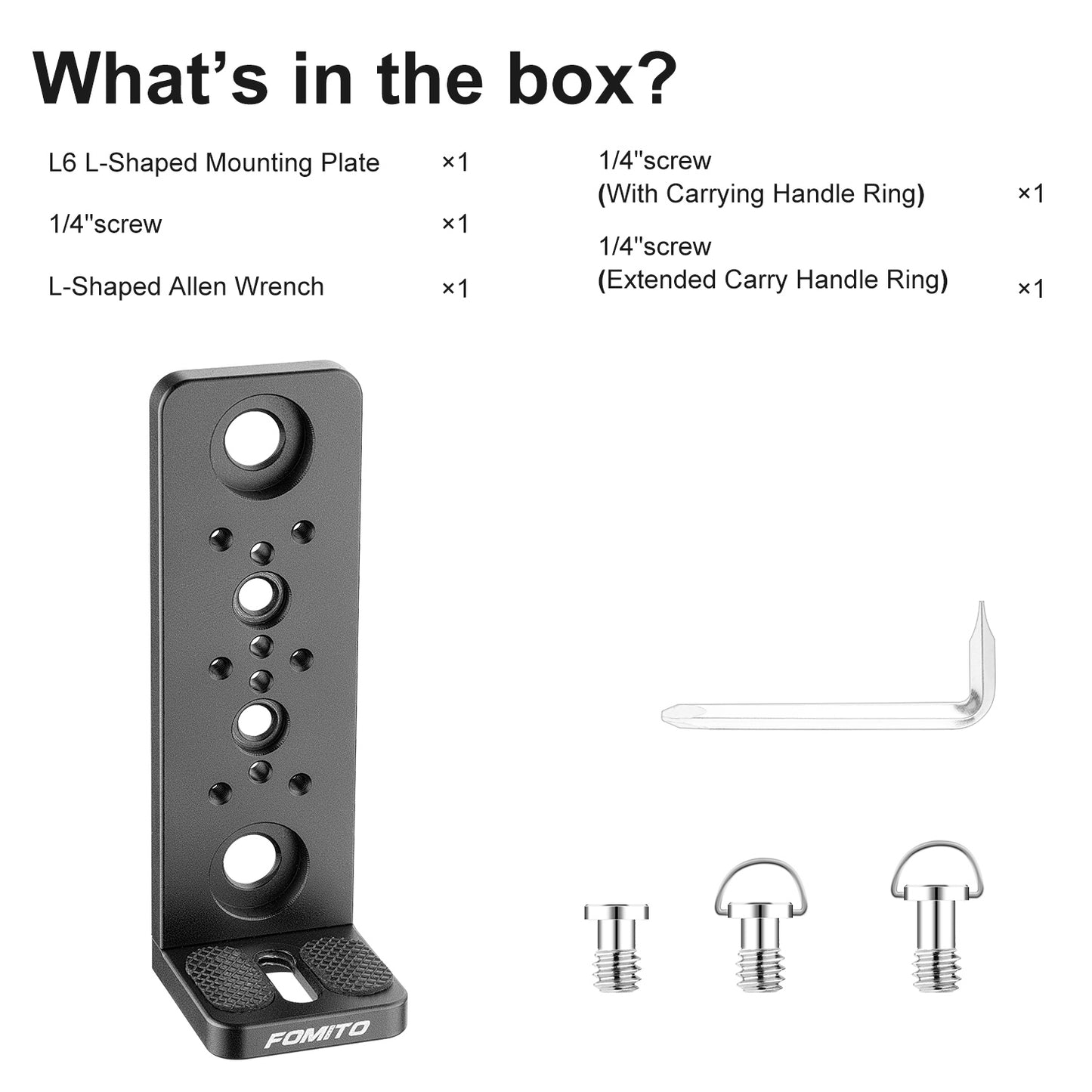 Fomito L6 Multi-Functional L-Bracket Extension Mounting Plate with V-Mount Support