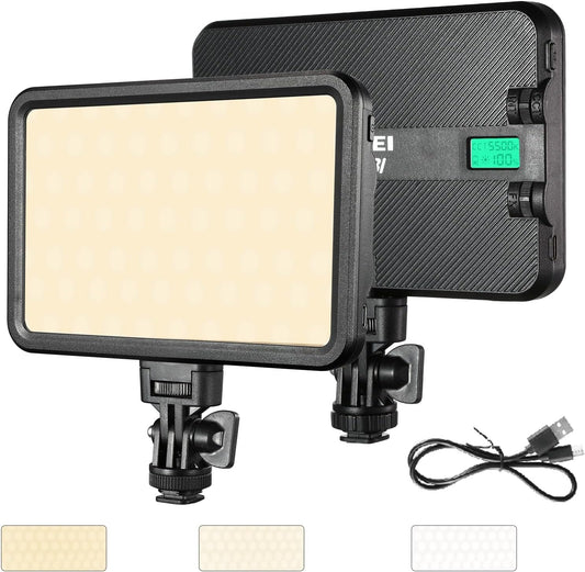 JINBEI P12BI LED Video Soft Light, 119 LEDs, 2700K-7500K, Nine Preset Effects, Studio & Camera Light with USB-C, Tripod & Mount, 2-Hour Battery Life