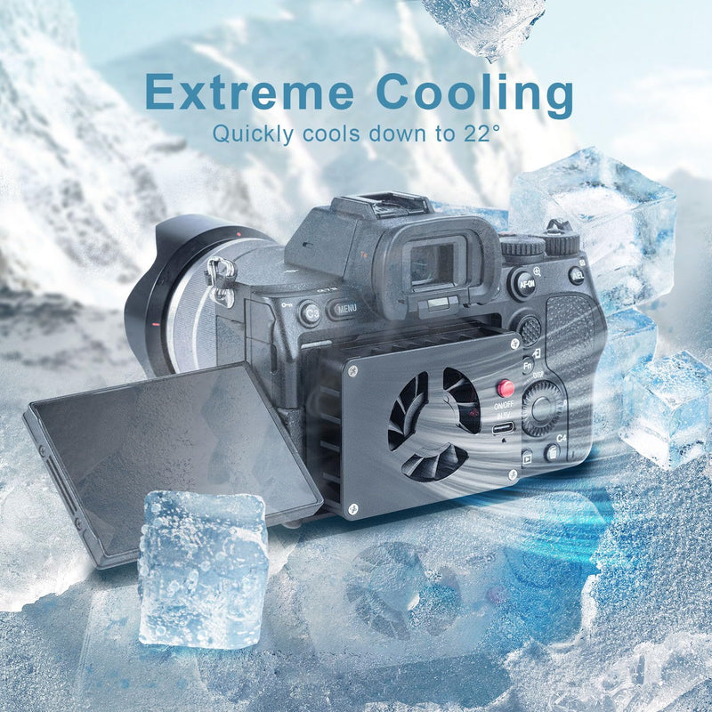 FOMITO Camera Cooling Fan with Magnetic Case for Sony A7M4 A7cII A7c A7S3 ZV-1 ZV-10 ZVE1 A6700 FX30 Canon R5 R6 R7 Fujifilm XT4