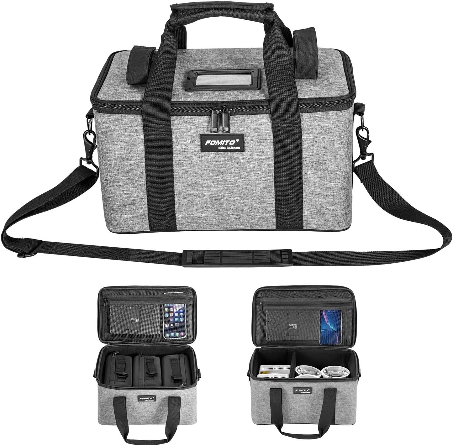FOMITO-AB-20B Foldable Camera Bag for DSLR/Gimbal/Drone 35x21x20cm Shockproof Case Foam Compartments & Carry Handle-F0188