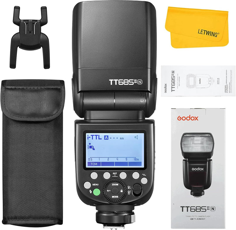 Godox TT685II-N TT685IIN Flash for Nikon, 2.4G Wireless X System GN60 TTL 1/8000s HSS Flash, 0.1-2.6s Recycle Time, Quick-Release Lock, Camera Flash Speedlite Compatible for Nikon DSLR Cameras