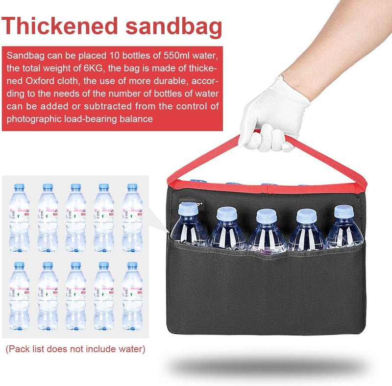 Multi-Pocket Carry Weight Bag Heavy-duty Sandbag for Photography Light Stand, Tripod, Light Source, Microphone