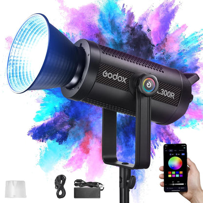 Godox SL150R 165W RGB LED Video Light 5600K@1m CRI≥96,TLCI≥96 14 FX Bowens Mount Silent Continuous Output Lighting APP/2.4G Control 360° Full 60 Gels for Video Recording Photography