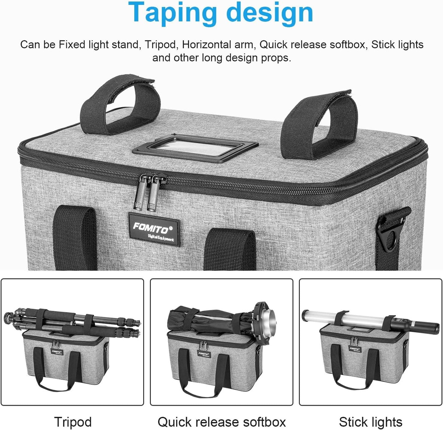 FOMITO-AB-20B Foldable Camera Bag for DSLR/Gimbal/Drone 35x21x20cm Shockproof Case Foam Compartments & Carry Handle-F0188