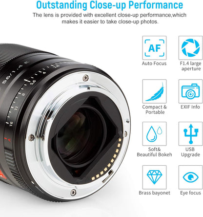 VILTROX 56mm F1.4 f/1.4 Autofocus E Lens for Sony E Mount a6300 a6400 a6500 a6600 a7 a7S a7c a7Ⅱ a7RⅡ a7SⅢ a7Ⅲ a7RⅢ a7RⅣ