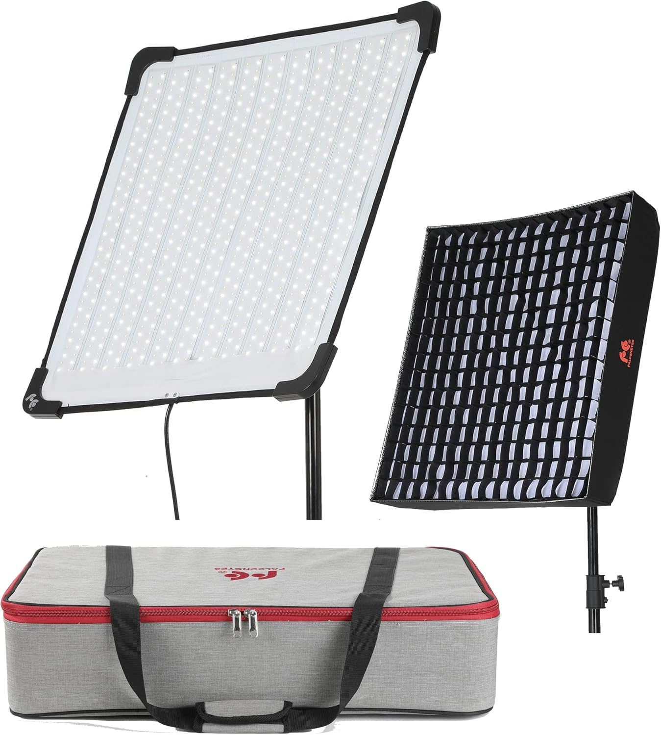 Falcon Eyes RX-24TDX III 220W Roll-Flex LED Light Bi-Color 3000K-5600K IPX8 Waterproof Flexible LED Light with RX-24TDXSBHC II Honeycomb Grid Softbox and 9 Scene Effect Modes, APP Control