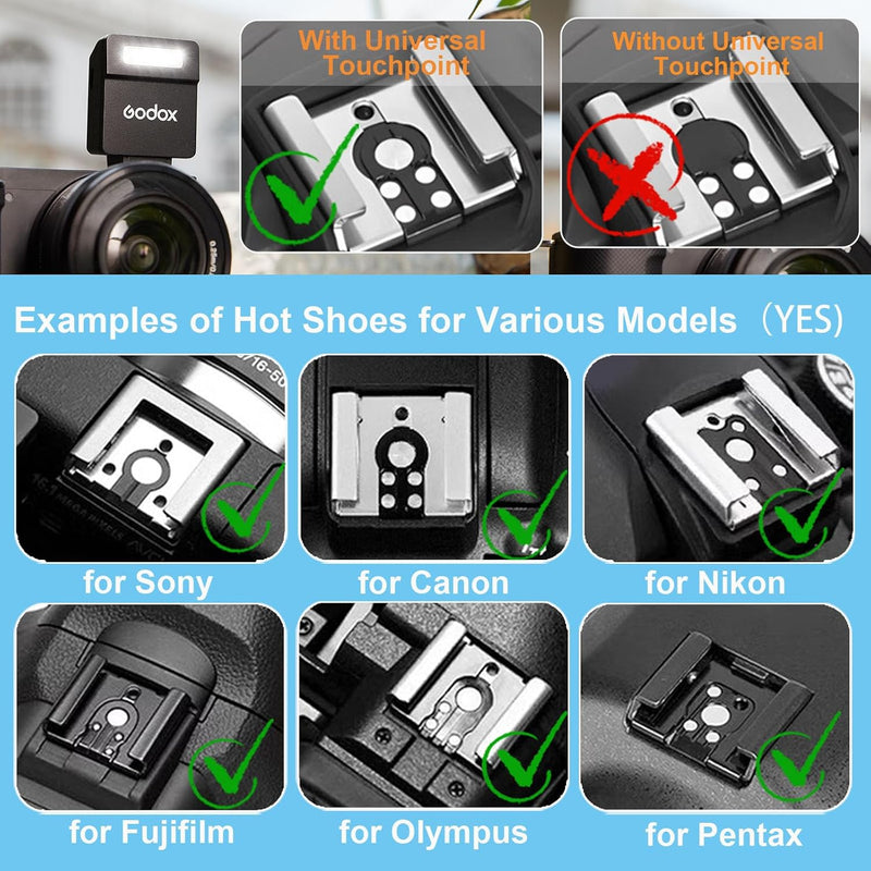 Camera Flash Godox iM22 Godox Flash - GN10/470 mAh/Type-c Charge/440 Full-Power Flashes/3s Recycle Times/5 Power Levels/Manual, Camera Flash for Sony zv1/Sony zve10/Ricoh gr3/Fujifilm f1 etc.