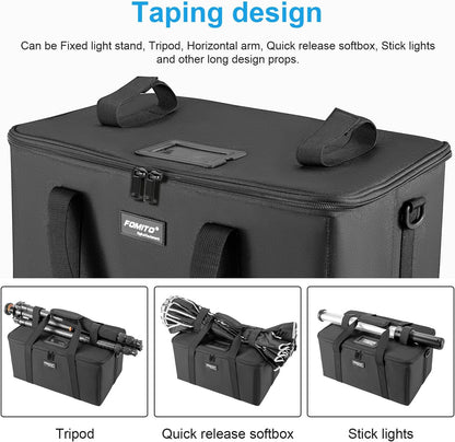 FOMITO-AB-27B Foldable Camera Storage Bag 44x30x22cm Shockproof Case for DSLR, Gimbal, Drone Heavy-Duty Handle-F0190