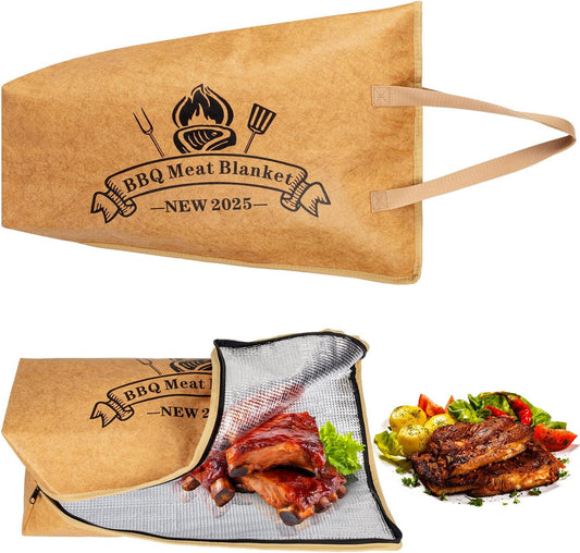 FOMITO BBQ Blanket for Resting Meat, BBQ Brisket Blanket Meat Resting Blanket for Smoking, Reusable Smoker Grilling Meat Insulated Resting Bag with Wide Mouth for Large Brisket/Beef (Regular 20inch)