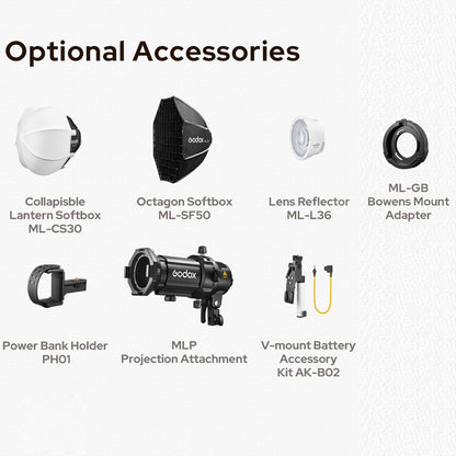 Godox ML100Bi Portable LED Video Light (100W Bi-Color 2800K-6500K)