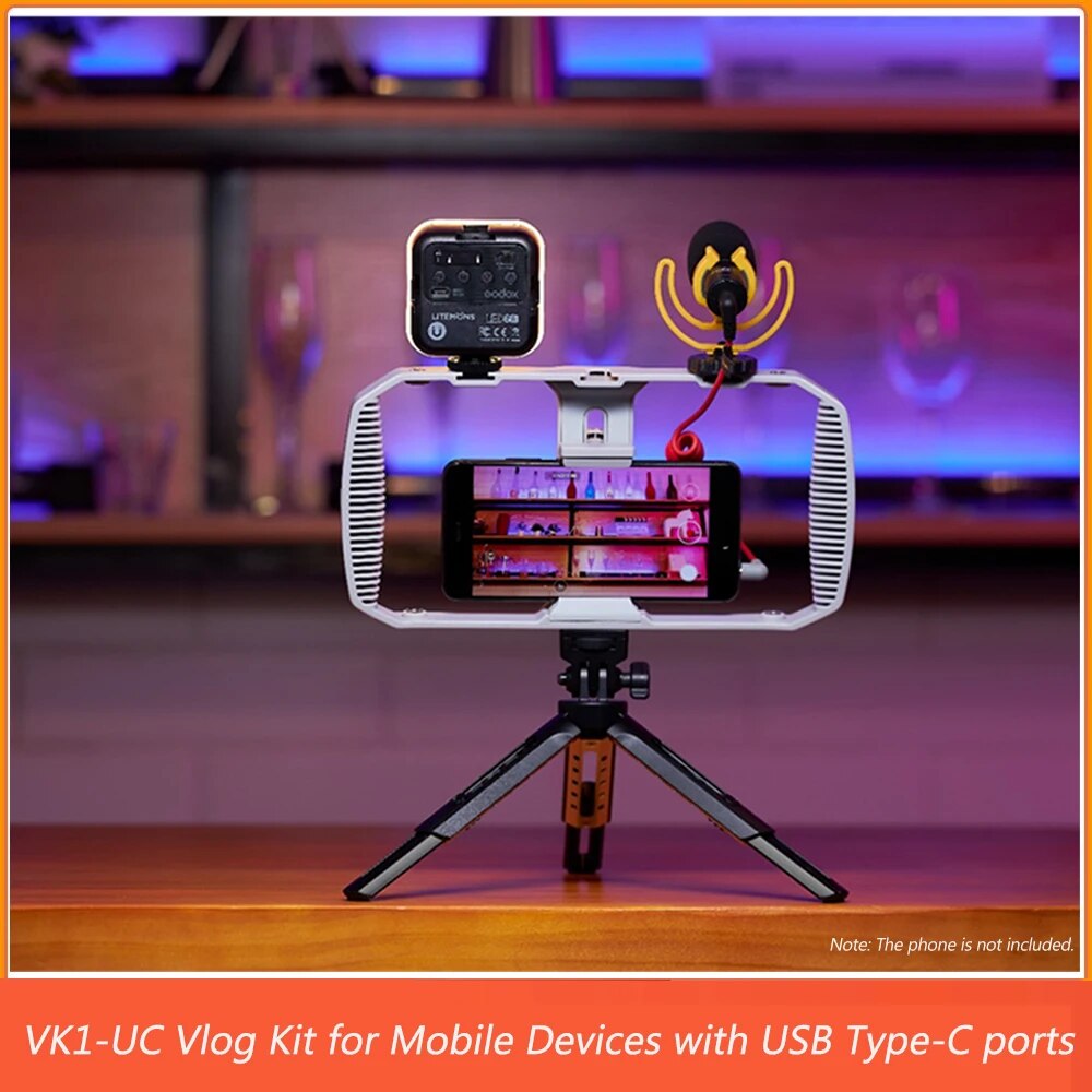 GODOX VK1-UC Vlog Kit for Mobile Phone Photography Video with USB Type-C ports