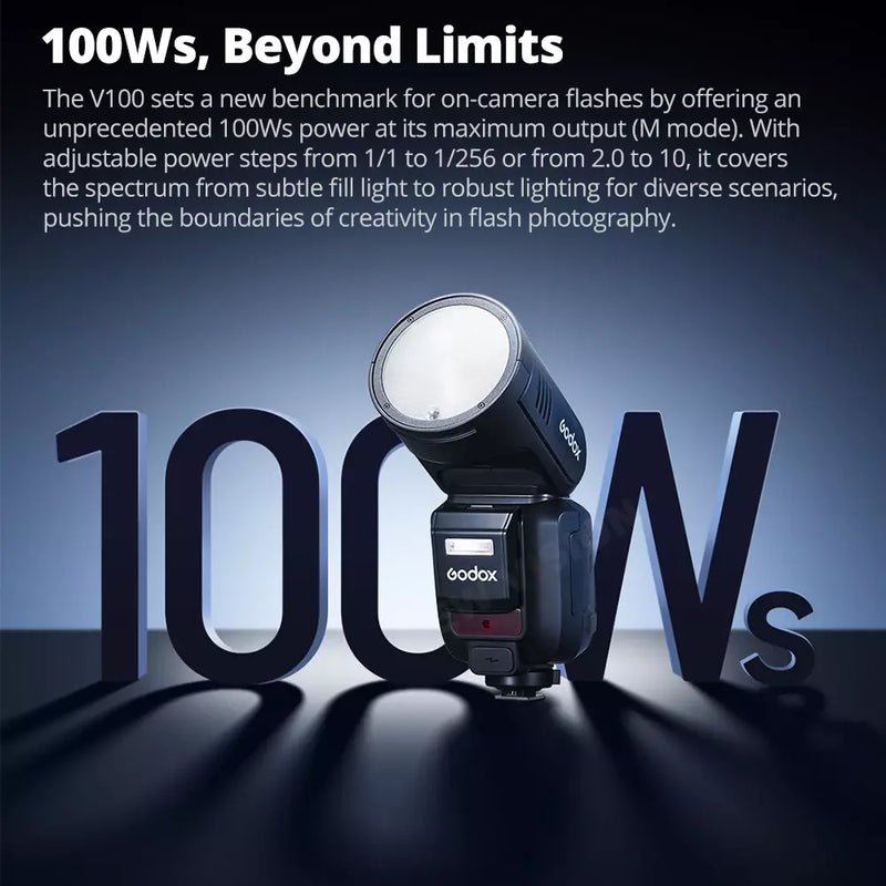 Godox V100C V100S V100N V100F V100O 100Ws TTL Round Head Camera Flash TouchScreen Speedlite for C/N/S/F/O