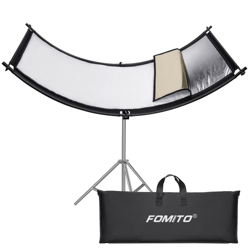 Fomito Curved Reflector Diffuser 66cmx180cm Lighting Reflector with Black/Silver/White/Gold Bag