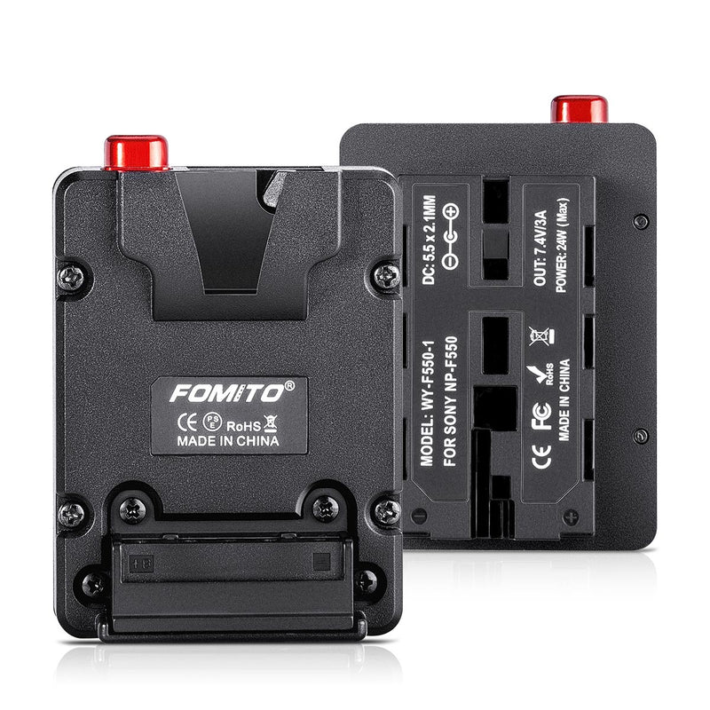 Fomito NP-F Dummy Battery to V-Lock V Mount Plate for Sony F970 F750 F550 Battery to Camera Monitor