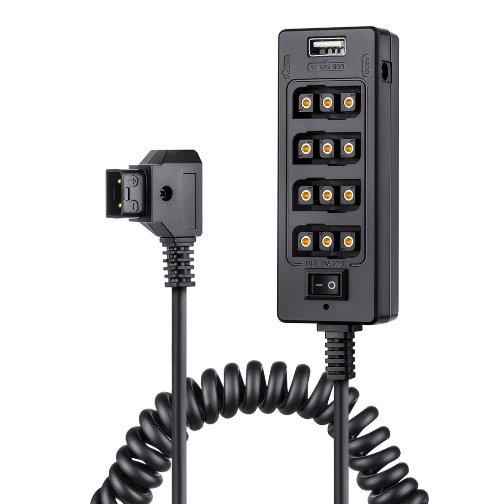 Fomito 7x Output Port D-tap Splitter Cable Universal Multiple Socket for V-mount BMPCC 4K 6K