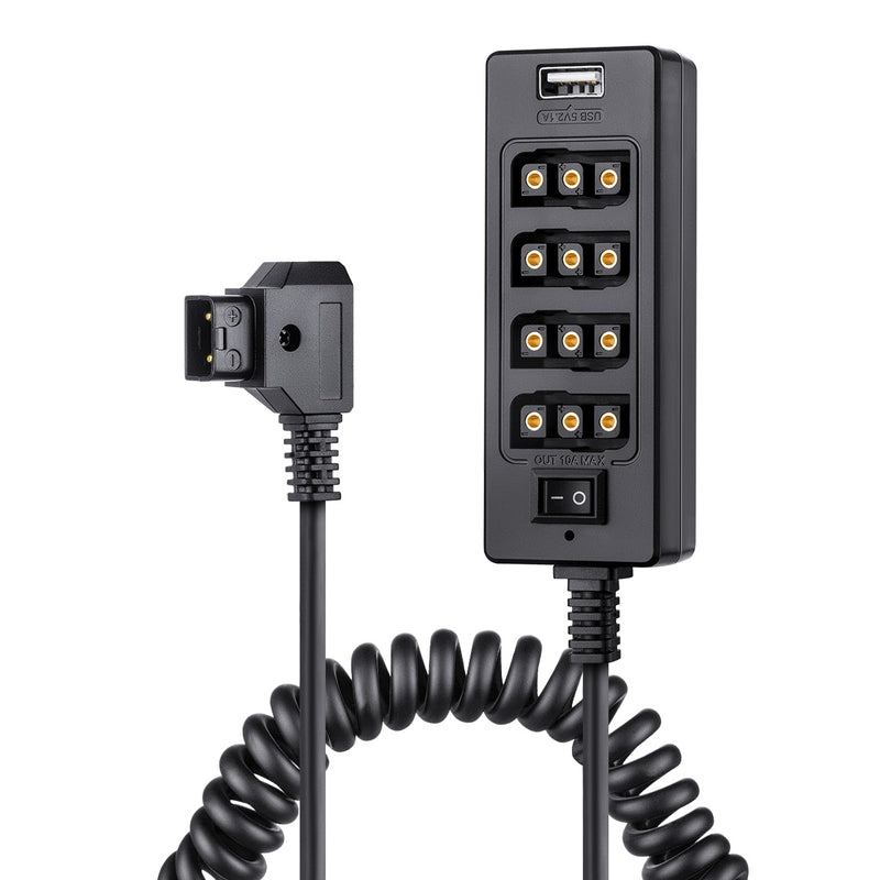 Fomito 5x Output Port D-tap Splitter Cable Universal Multiple Socket for V-mount BMPCC 4K 6K