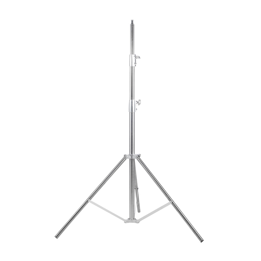 NiceFoto 102"/260cm Silver Light Stand LS-280S Stainless Steel 3 Section Heavy Duty Built-in Spring