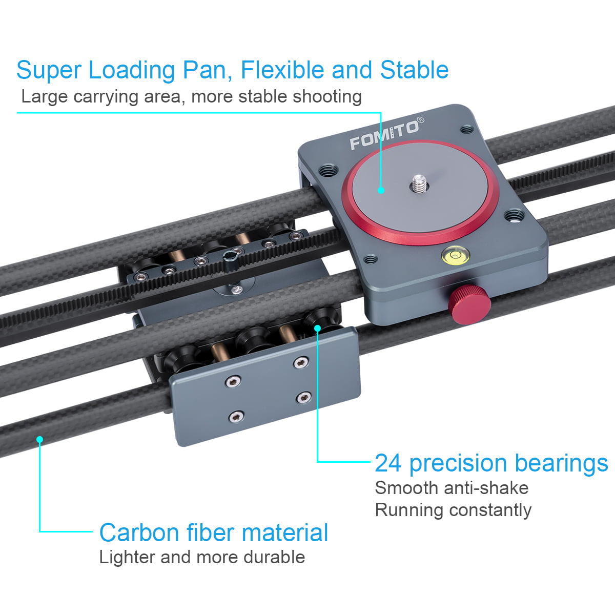 40cm Carbon Fiber Camera Slider Dolly Rail Phone For Smartphone