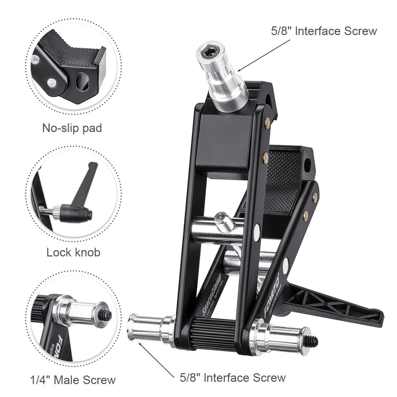 Fomito Three-head Super Clamp Light Clamp Holder Multi-function Clip with 1/4" Screw Load 12KG