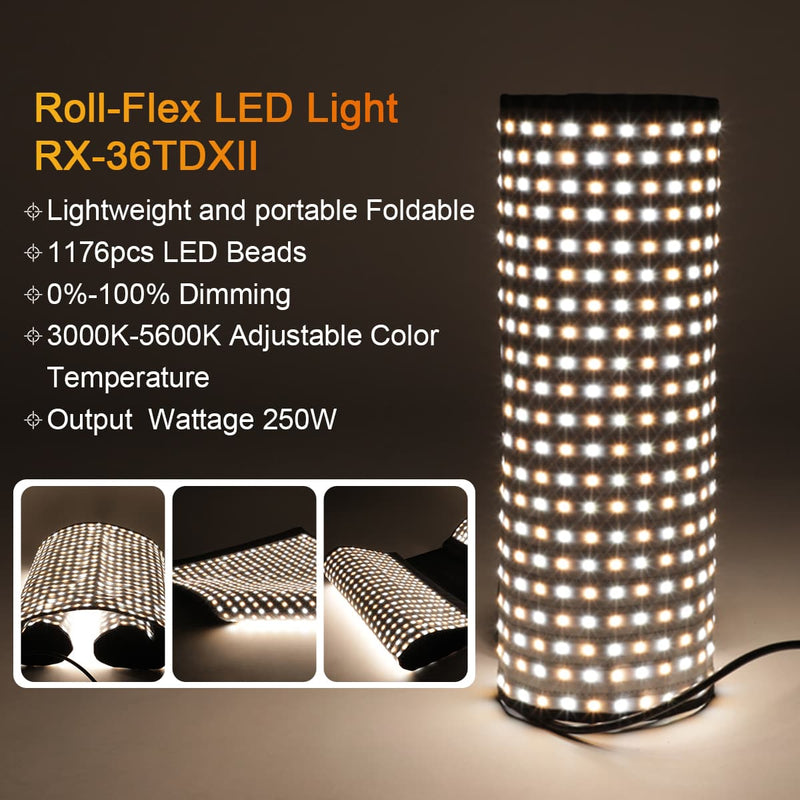 FalconEyes RX-36TDX II Flexible LED Light KIT IPX8 Waterproof 9 SPre-Programmed Lighting Effects