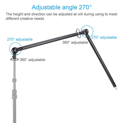 Fomito 270° Adjustable 10KG Magic Arm Extend Pole Clamp Holder Mounts Kit fit for Video Light