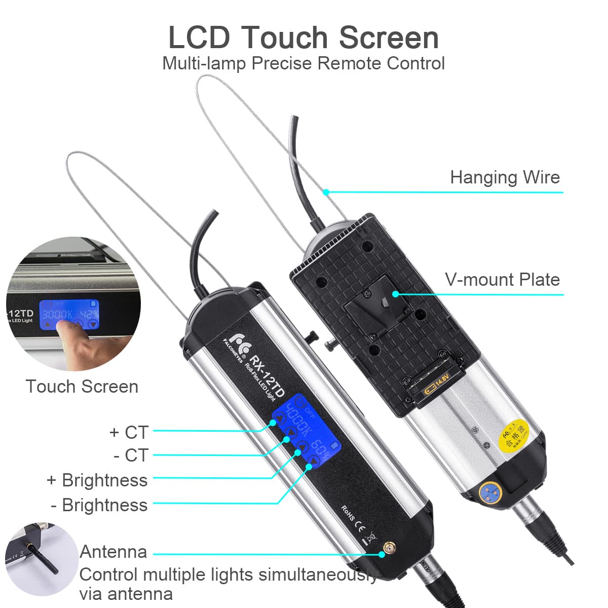 12 Volt LED Deckenleuchte | Touch Bedienung | 3 Modi | 500lm | Ø 178mm |  4000K